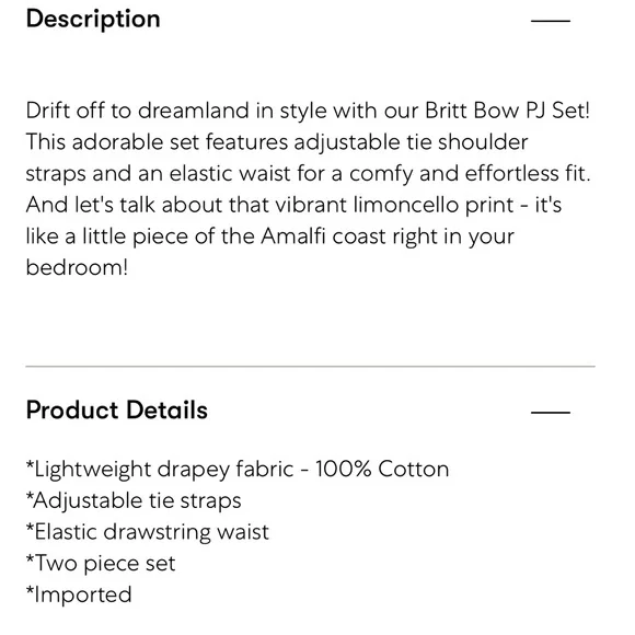 Show Me Your MuMu Britt Bow PJ Set Limoncello Stripe Print Medium NEW NWT Trendy - Picture 4 of 7